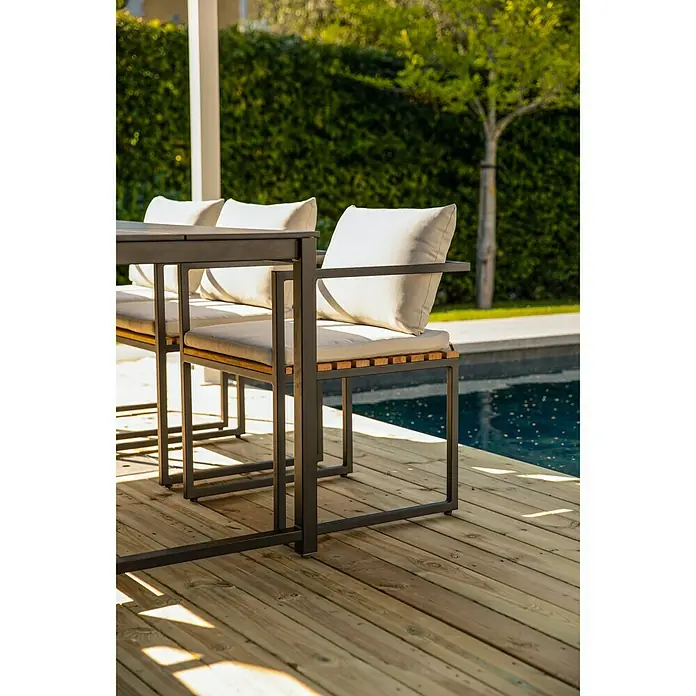 SENSUM Vrtni stol Sensum Askeby - D x Š: 210 x 100 cm, Duraboard, Crne boje - Detaljan prikaz