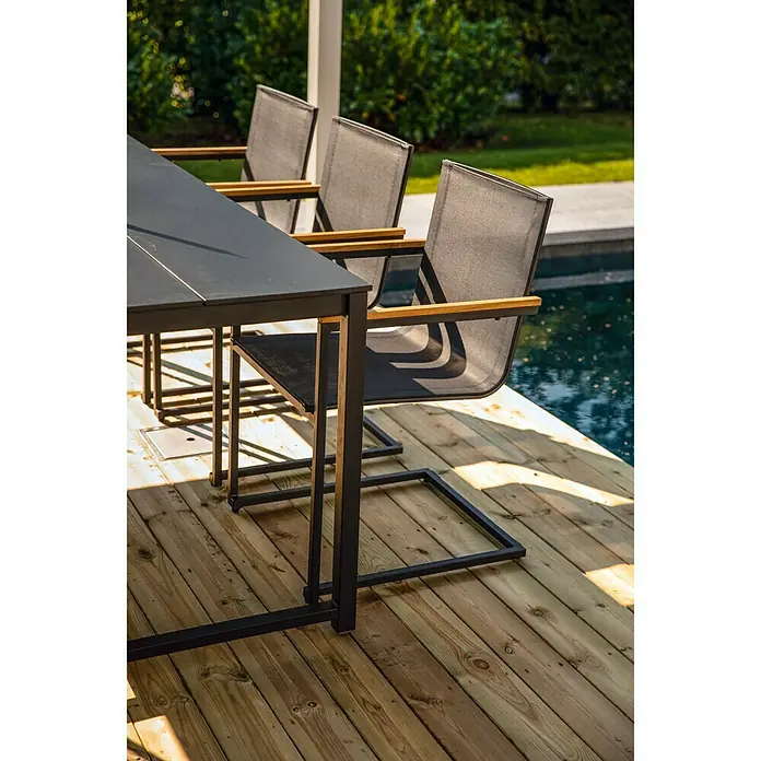 SENSUM Vrtni stol Sensum Askeby - D x Š: 210 x 100 cm, Duraboard, Crne boje - Detaljan prikaz