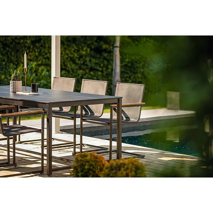SENSUM Gartentisch Askeby - L x B: 210 x 100 cm, Duraboard®, Schwarz - Detailaufnahme