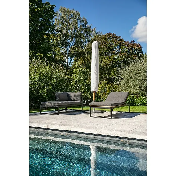 SENSUM Ležaljka za sunčanje - D x Š x V: 193 x 72 x 92 cm, Eukaliptus, Sive boje - Živopisni prikaz