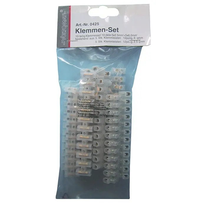 Lüsterklemme Set - 2,5 - 6 mm², 12-polig, 10 Stk. - Vorderansicht