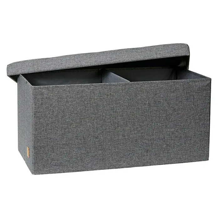Store It Kutija za sjedenje i spremanje stvari Premium Home - D x Š x V: 38 x 76 x 38 cm, Sive boje - Dijagonalni pogled