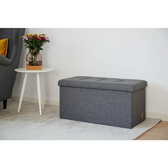 Store It Kutija za sjedenje i spremanje stvari Premium Home - D x Š x V: 38 x 76 x 38 cm, Sive boje - Živopisni prikaz