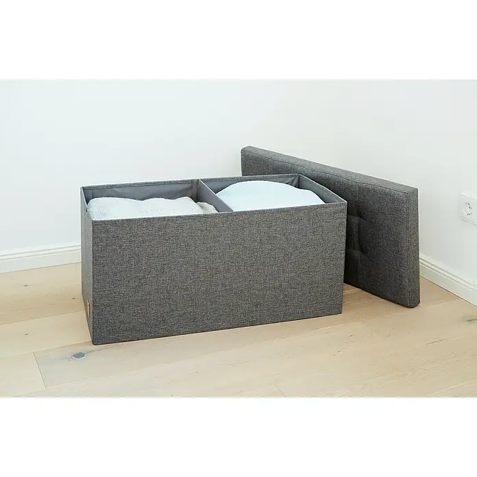 Store It Kutija za sjedenje i spremanje stvari Premium Home - D x Š x V: 38 x 76 x 38 cm, Sive boje - Živopisni prikaz