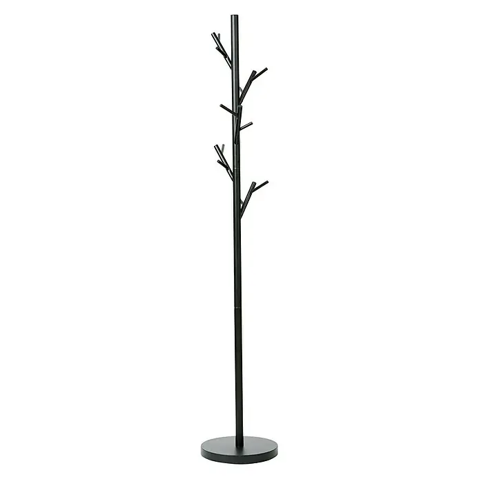 Stalak za odjeću Loft - Ø x V: 30 x 170 cm, Broj kuka: 15, Crne boje - Pogled sprijeda