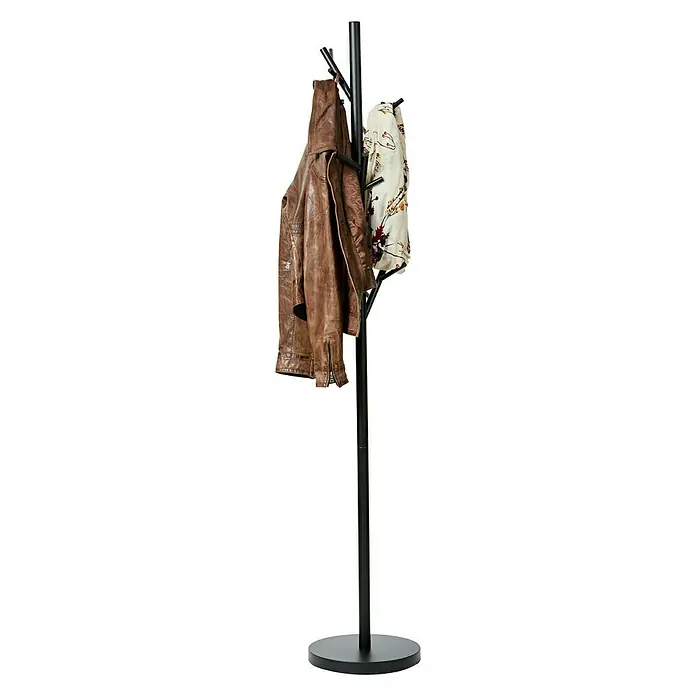 Stalak za odjeću Loft - Ø x V: 30 x 170 cm, Broj kuka: 15, Crne boje - Proizvod u upotrebi
