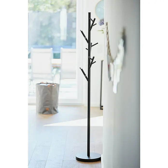 Stalak za odjeću Loft - Ø x V: 30 x 170 cm, Broj kuka: 15, Crne boje - Živopisni prikaz