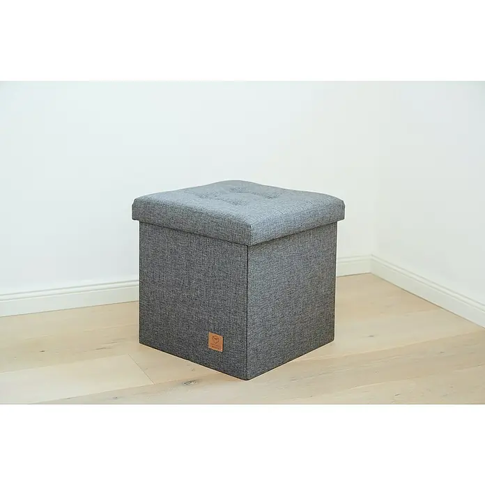 Store It Tabure sa spremnikom Premium Home - D x Š x V: 38 x 38 x 38 cm, Sive boje - Živopisni prikaz