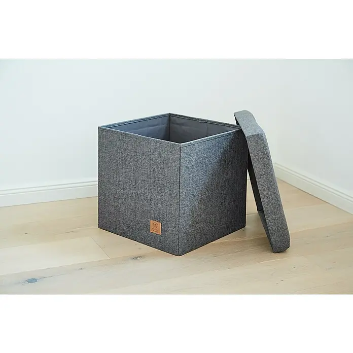 Store It Tabure sa spremnikom Premium Home - D x Š x V: 38 x 38 x 38 cm, Sive boje - Živopisni prikaz