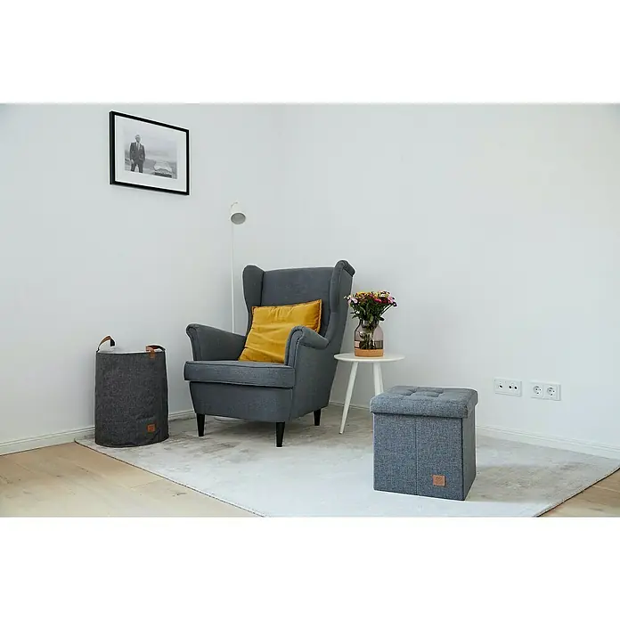 Store It Tabure sa spremnikom Premium Home - D x Š x V: 38 x 38 x 38 cm, Sive boje - Živopisni prikaz