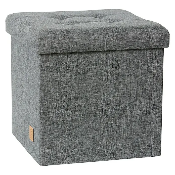 Store It Tabure sa spremnikom Premium Home - D x Š x V: 38 x 38 x 38 cm, Sive boje - Dijagonalni pogled