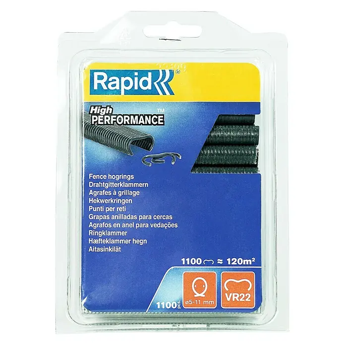 Rapid Ringklammern - Passend für: Rapid Zaunzange F222, Rapid Zaunzange F20, 1.100 Stk., Grau - Vorderansicht