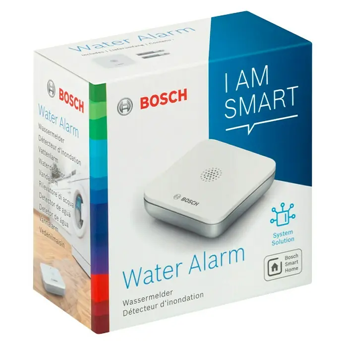 Bosch Smart Home Funk-Wassermelder - Batteriebetrieben, 75 x 75 x 25 mm - Diagonale Ansicht