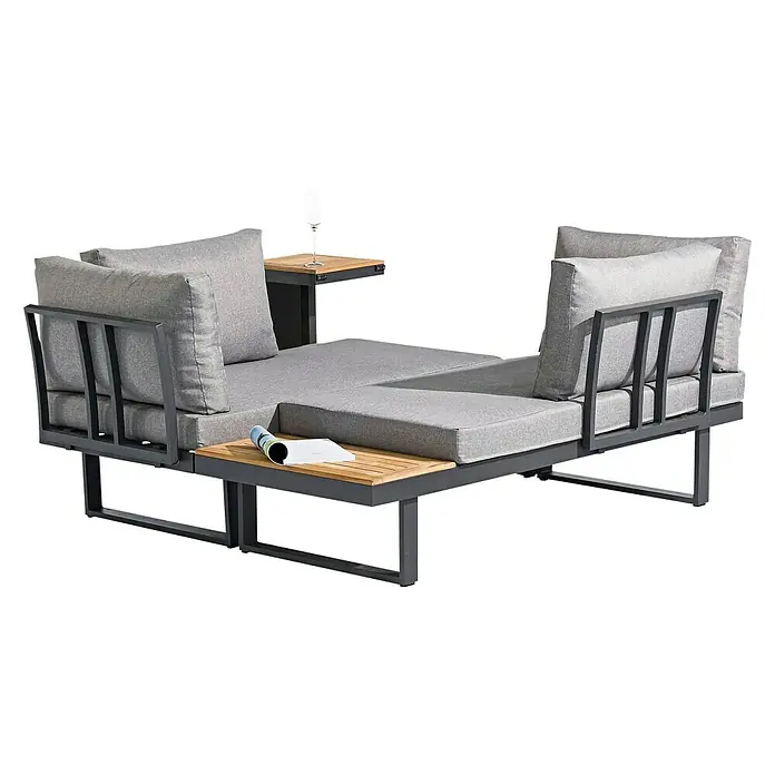 Sunfun Tatjana Vrtna sofa Alexis - Š x D x V: 175 x 78 x 70 cm, Antracit - Dijagonalni pogled