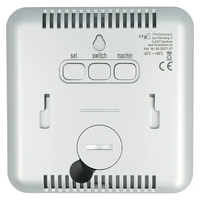 TFA Dostmann Termo-higrometer [SI] Style - Digitalno, Širina: 10,5 cm - Pogled od zadaj