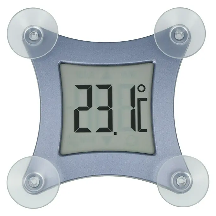 TFA Dostmann Fensterthermometer Poco Digital - Anzeige: Digital, Breite: 6,7 cm - Vorderansicht