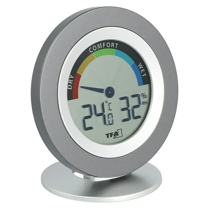 TFA Dostmann Termo-higrometer [SI] Cosy - Digitalno, Premer: 10,4 cm - Pogled pod kotom