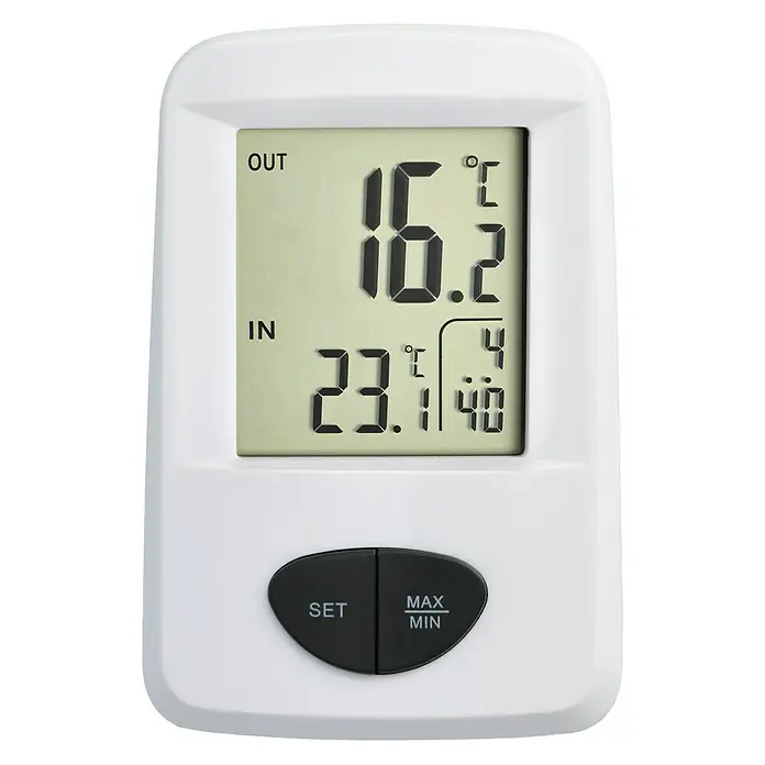 TFA Dostmann Funkthermometer Base - Digital, Reichweite Sensor: 30 m - Vorderansicht