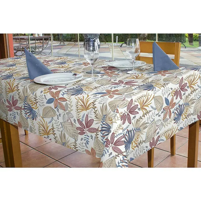 Mantel para mesa a metros antimanchas Garden - 140 cm, Multicolor - Foto ambiente