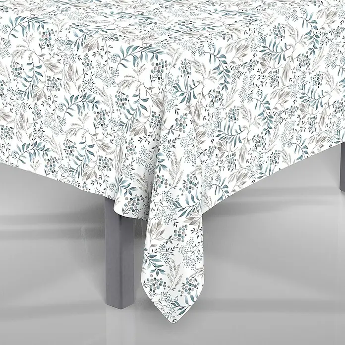 Mantel para mesa a metros antimanchas Flor Olea - 140 cm, Multicolor - Primer plano