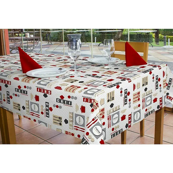 Mantel para mesa a metros Chef - 140 cm, Multicolor - Foto ambiente