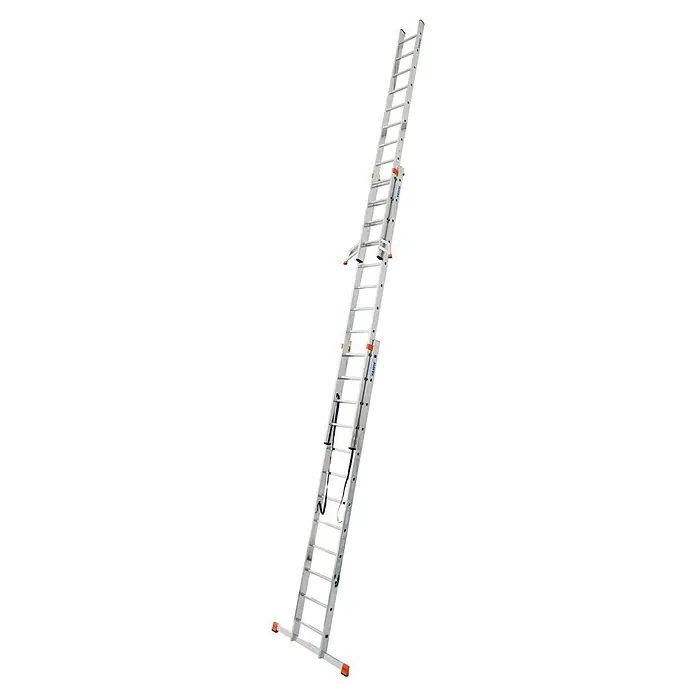 Krause Monto Schuifladder met sporten Tribilo - 3 x 12 sporten - Diagonaal zicht