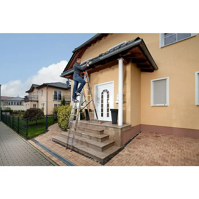 Krause Monto Schuifladder met sporten Tribilo - 3 x 8 sporten - Toepassingsvoorbeeld