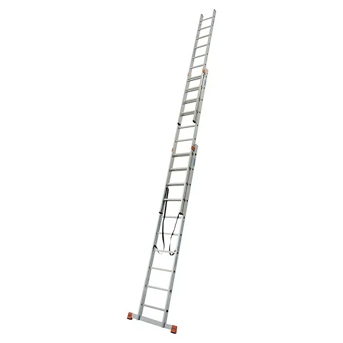 Krause Monto Schuifladder met sporten Tribilo - 3 x 10 sporten - Diagonaal zicht