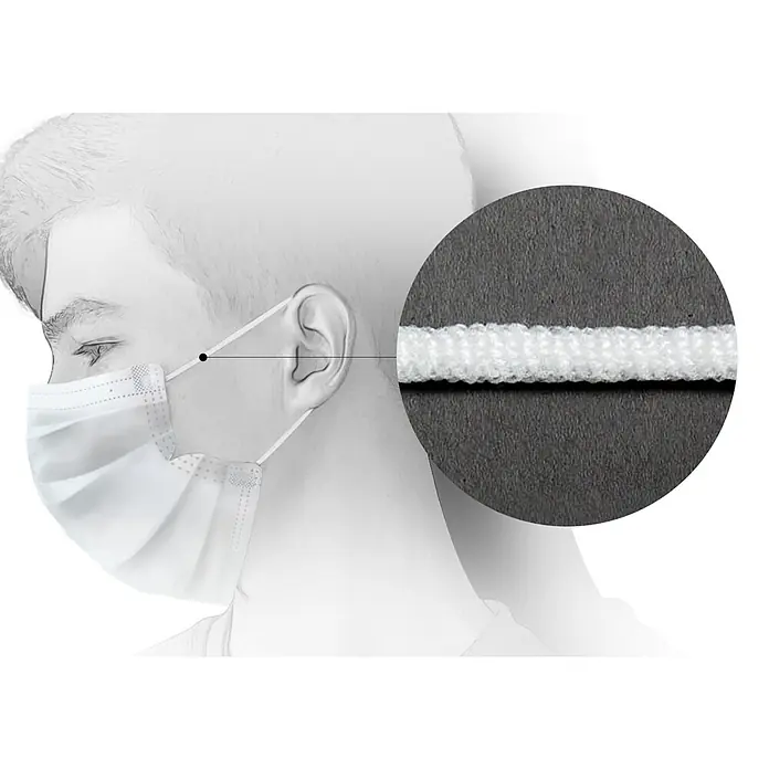 Medizinische Maske weiß - 50 Stk. - Detailaufnahme