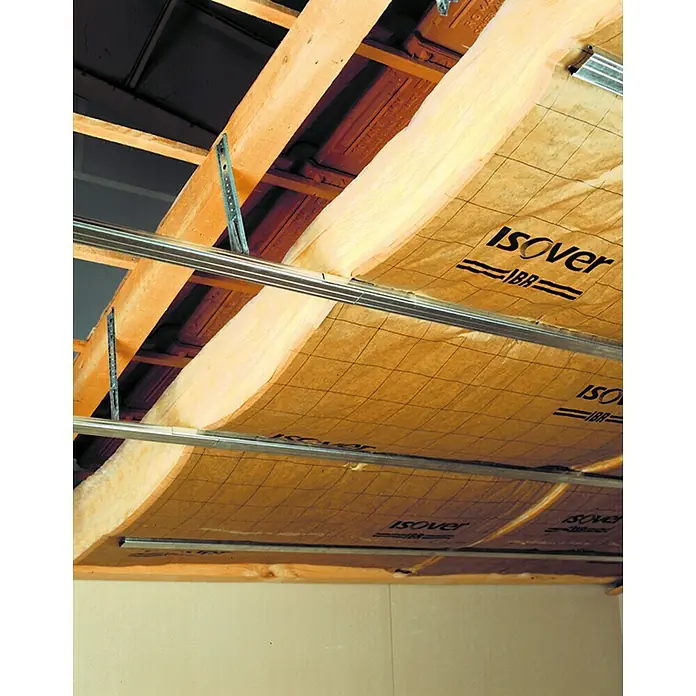 Isover Lana de vidrio IBR - 10 m x 1,2 m x 100 mm - Primer plano