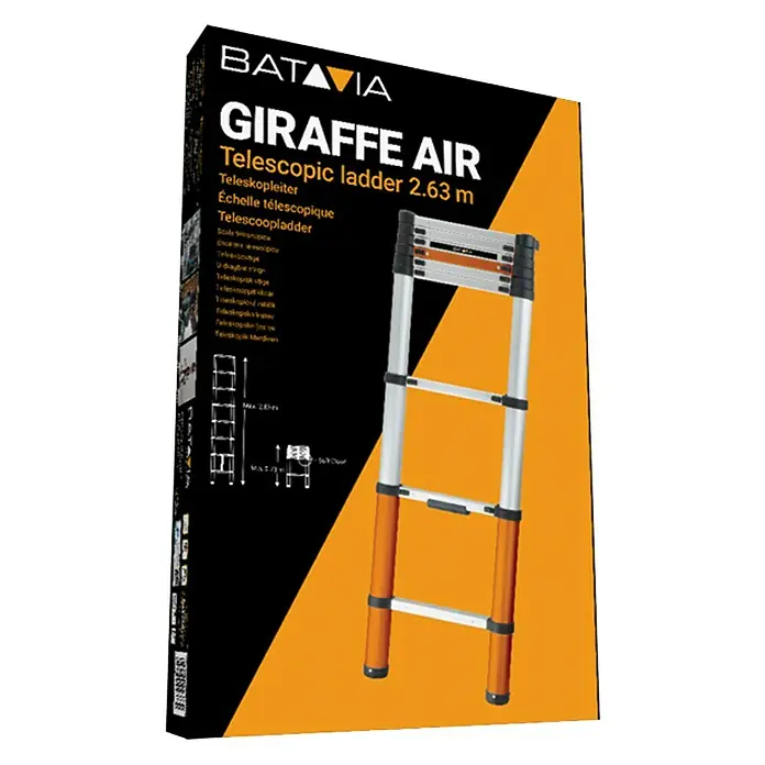 Batavia Telescoopladder Giraffe Air - 8 sporten, Hoogteverstelling: 0,73 m - 2,63 m - Diagonaal zicht