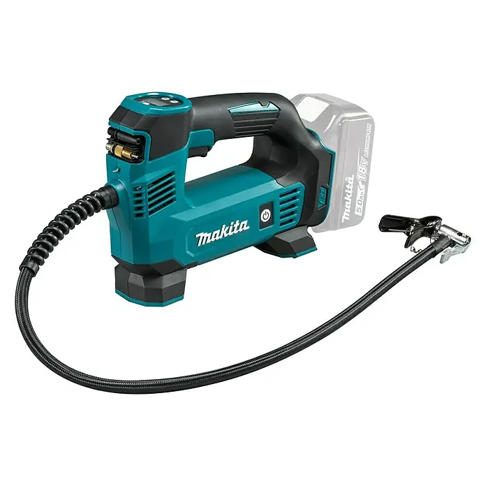 Makita Akku-Kompressor DMP180Z - 18 V, Li-Ionen, Ohne Akku, Max. Druck: 8,3 bar - Diagonale Ansicht