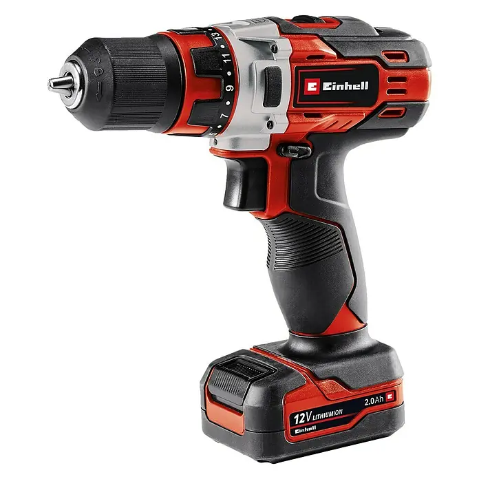 Einhell Akku-Bohrschrauber TE-CD 12/1 Li - 12 V, 1 Akku, 2 Ah, Leerlaufdrehzahl: 0 U/min - 1.400 U/min - Linke Seitenansicht