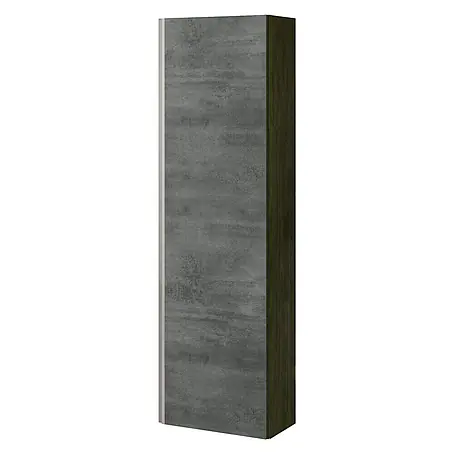 Hoge kast York Beton - Chroomkleurige greep