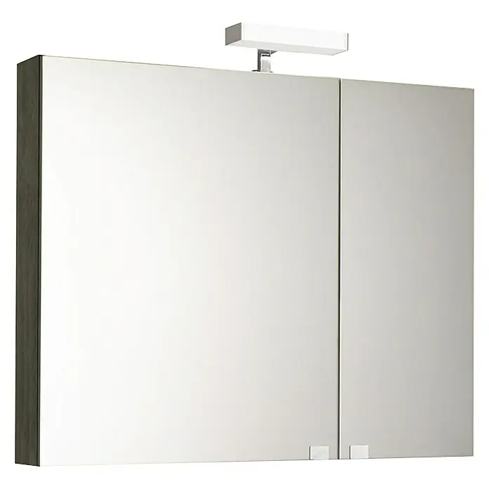 Spiegelkast York Beton - 2 deuren - LED - b x h: 81 x 70 cm, Met verlichting - Vooraanzicht