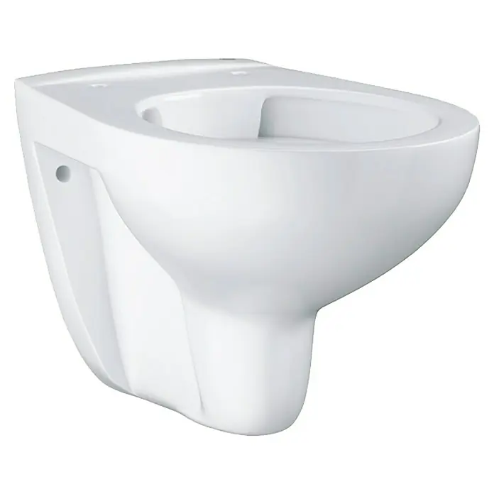 Grohe Hangend Toilet Bau Keramik - Zonder spoelrand, Voorzien van standaardglazuur, Spoelvorm: Diep, Uitlaat toilet: Horizontaal, Wit - Diagonaal zicht