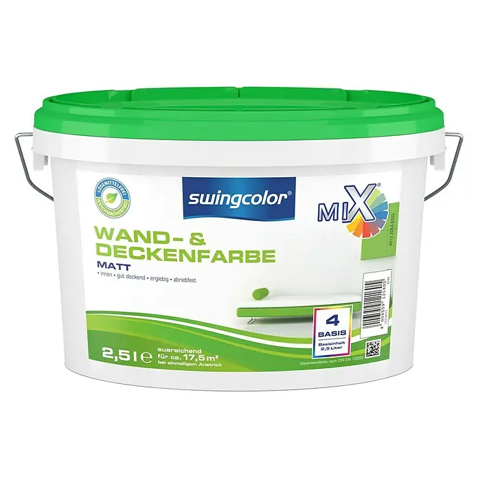 swingcolor Mix Wandfarbe Basis 4 - Basismischfarbe, 2,5 l, Matt - Vorderansicht