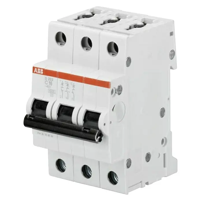ABB System pro M compact Sicherungsautomat S203-C32 - 32 A, 3-polig - Diagonale Ansicht