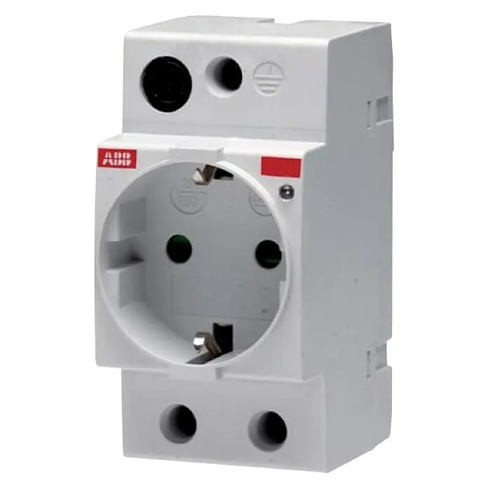 ABB Modulare Schuko-Steckdose M1175 für Hutschiene - 250 V, 16 A - Diagonale Ansicht