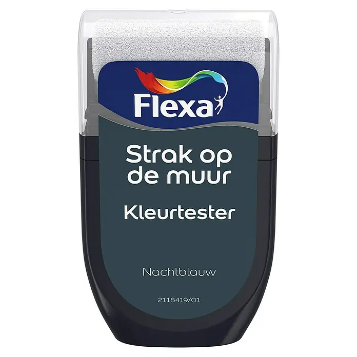 Flexa Strak op de Muur Kleurtester - Nachtblauw, 30 ml, Mat - Vooraanzicht