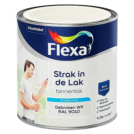 Flexa Strak in de Lak Kleurlak Gebroken Wit RAL 9010