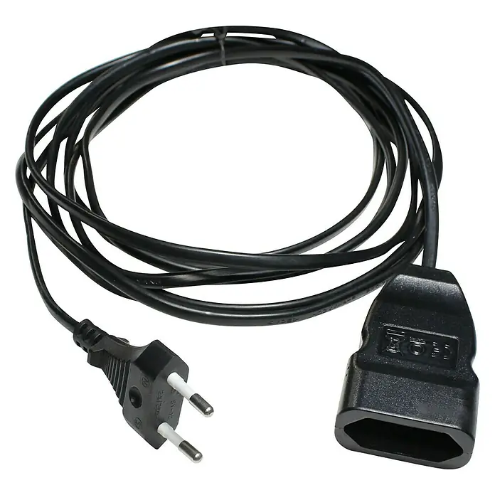 Voltomat Euro-Verlängerung - Schwarz, 3 m, H03VVH2-F2x0,75 - Ansicht von oben