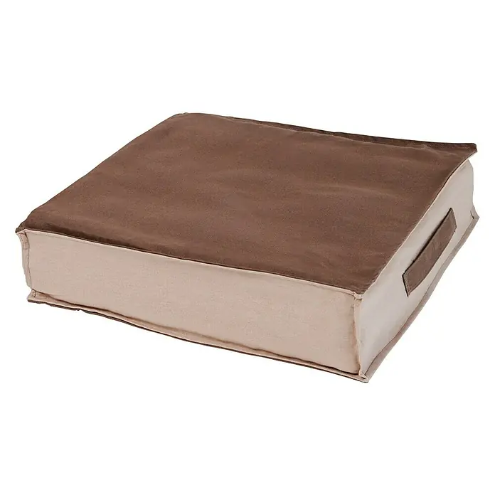 Funda protectora para cojines de suelo - Marrón, 45 x 45 x 10 cm, 100% algodón - Vista angular