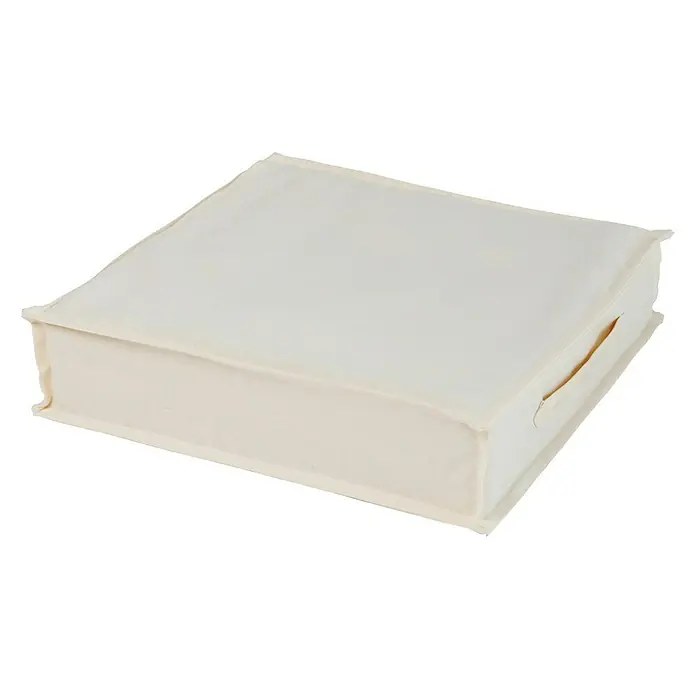 Funda protectora para cojines de suelo - Crudo, 45 x 45 x 10 cm, 100% algodón - Vista angular