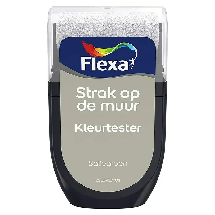 Flexa Strak op de Muur Kleurtester - Saliegroen, 30 ml, Mat - Vooraanzicht