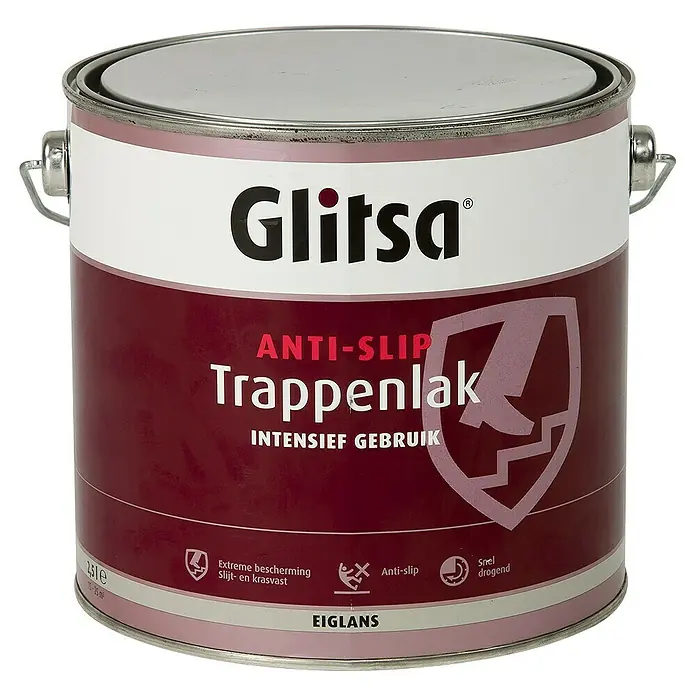 Glitsa Trappenlak Antislip - Transparant, 2,5 l, Zijdeglans - Vooraanzicht