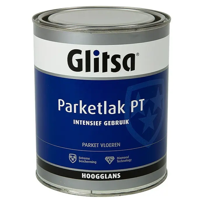 Glitsa Parketlak - Transparant, Hoogglans, 1 l - Vooraanzicht