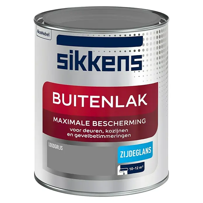 Sikkens Buitenverf Loodgrijs - Loodgrijs, 750 ml, Zijdeglans - Vooraanzicht