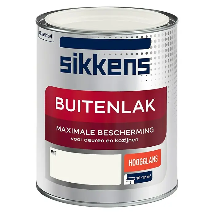 Sikkens Buitenverf Wit - Wit, Inhoud: 750 ml, Hoogglans - Vooraanzicht