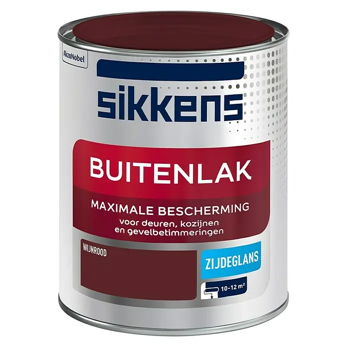 Sikkens Buitenverf Wijnrood - Wijnrood, 750 ml, Zijdeglans - Vooraanzicht